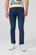 Jean skinny tiro bajo azul con cremallera y ajuste ceñido