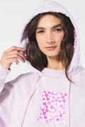 Buzo lila oversize con capota y diseños de Bob Esponja