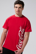 Camiseta roja intensa de Coca-Cola cuello redondo 
