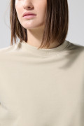 Buzo cuello redondo perchado unicolor oversize