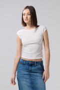 Camiseta unicolor manga corta con escote en espalda