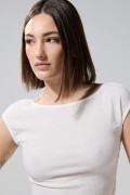 Camiseta unicolor manga corta con escote en espalda