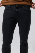 Jean gris oscuro slim tiro bajo ajustado con bolsillos