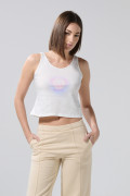 Camiseta manga sisa crema clara de Looney Tunes