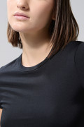 Camiseta cuello redondo unicolor con ajuste ceñido