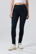 Jean tiro súper alto jegging azul intenso con ajuste ceñido