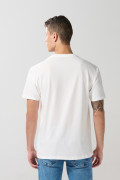 Camiseta manga corta crema en algodón college