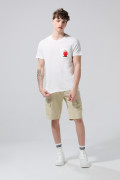 Camiseta crema de Snoopy manga corta con bolsillo