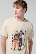 Camiseta de Naruto kaki clara con cuello redondo