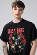 Camiseta oversize de Guns N´ Roses negra manga corta
