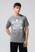 Camiseta manga corta gris con diseño de Death Note
