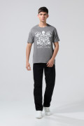 Camiseta manga corta gris con diseño de Death Note
