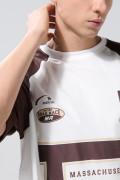 Camiseta manga ranglan crema oversize college