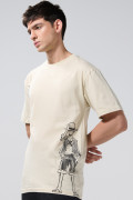 Camiseta kaki clara de One Piece con manga corta