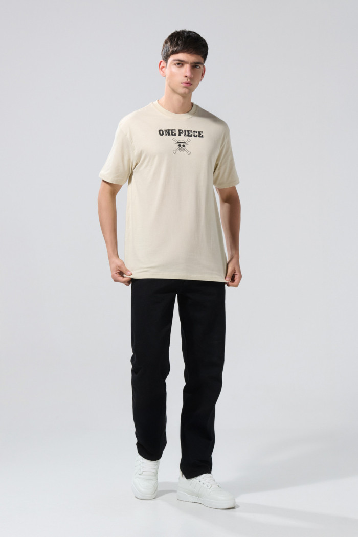 Camiseta manga corta kaki con artes de One Piece