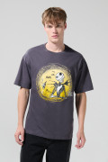 Camiseta de Nightmare Before Christmas gris cuello redondo