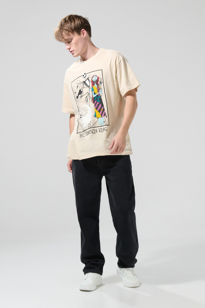Camiseta kaki de Nightmare Before Christmas manga corta