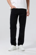Jean 90´S bota recta negro con cremallera y bolsillos