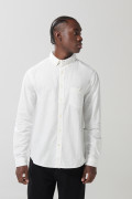 Camisa manga larga blanca con diseño mini print y bolsillo
