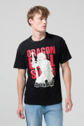 Camiseta negra manga corta con arte de Dragon Ball Super
