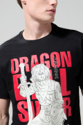 Camiseta negra manga corta con arte de Dragon Ball Super
