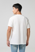 Camiseta unicolor con costura, doblez en puños y manga corta