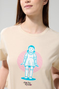 Camiseta crop top kaki con arte de Squid Game