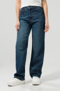 Jean 90´S azul oscuro bota recta con bolsillos y tiro alto